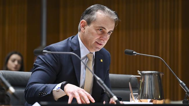 Commonwealth Bank chief executive Matt Comyn at the House Standing Committee on Economics in Canberra. Picture: NewsWire / Martin Ollman