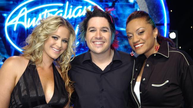 Australian Idol finalists Kate DeAraugo, Lee Harding and Emily Williams.