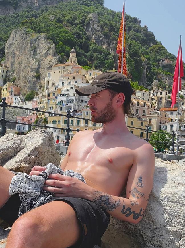 Joshua chilling in Italy.