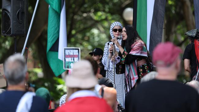 Free Palestine rally in Hyde Park, Sydney today. NCA NewsWire/ Dylan Robinson