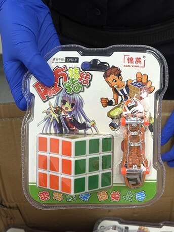 Australian Border Force officers seized a consignment of a fake Rubik's Cube toy.