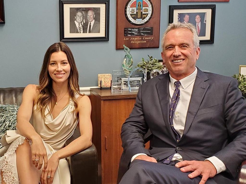 Jessica Biel and prominent anti-vaccination activist Robert Kennedy Jr lobbied against a bill that would limit exemptions from vaccinations. Picture: Instagram