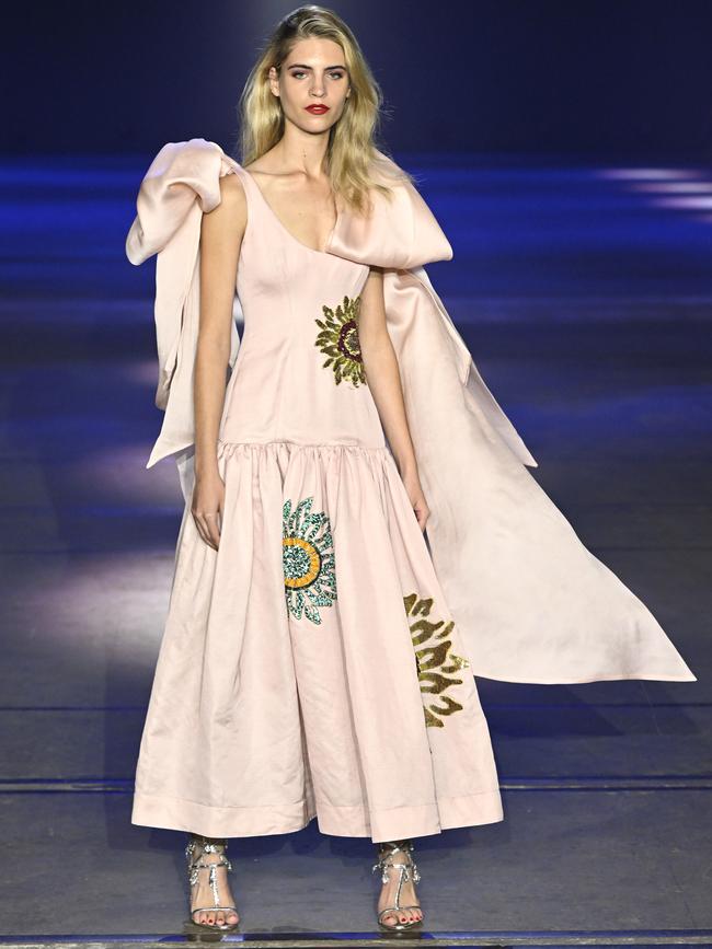 A model walks the runway during the Alemais show during Afterpay Australian Fashion Week. Picture: Getty Images