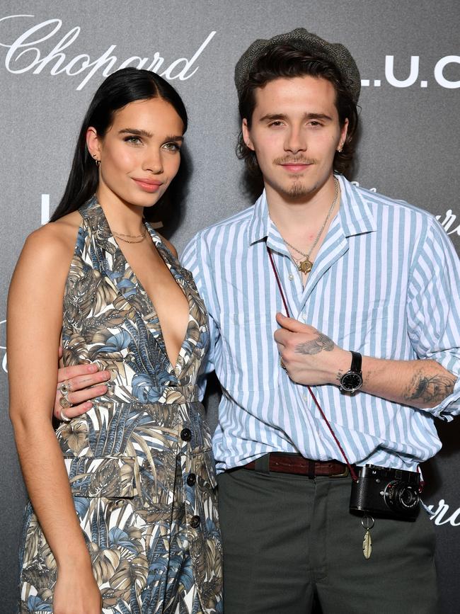 Brooklyn Beckham with former girlfriend, model Hana Cross. Picture: Getty Images