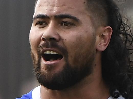 WAKEFIELD, ENGLAND - AUGUST 11: David Fifita of Wakefield Trinity reacts during the Betfred Super League match between Wakefield Trinity and Hull FC at Belle Vue on August 11, 2019 in Wakefield, England. (Photo by George Wood/Getty Images)