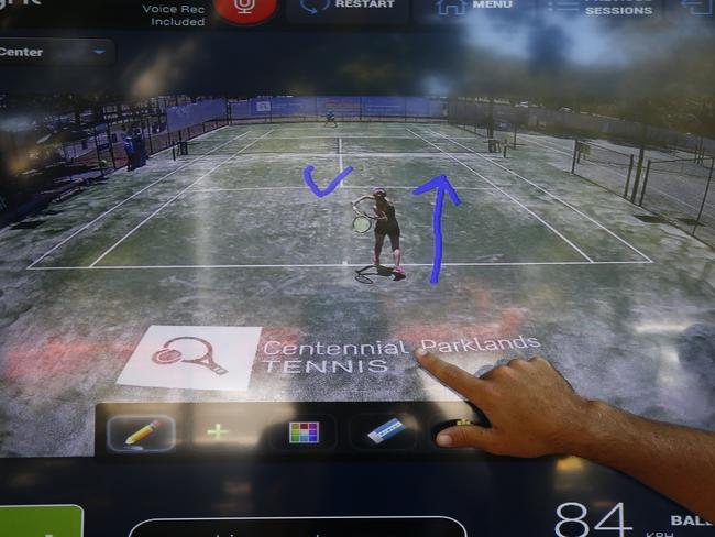 How PlaySight system looks on the big screen. Picture: John Appleyard