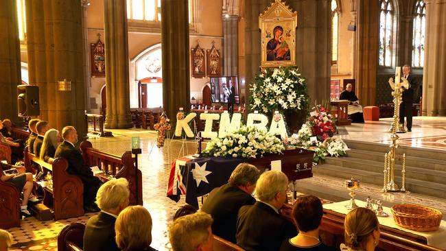 Bill Shorten speaks at Kimberley Kitching’s funeral service. Picture: David Caird