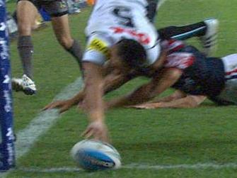 Penrith's Dallin Watene-Zelezniak's no-try against the Roosters