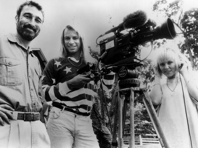 Warwick Capper and wife Joanne with Don Burke on TV show Burke’s Backyard.