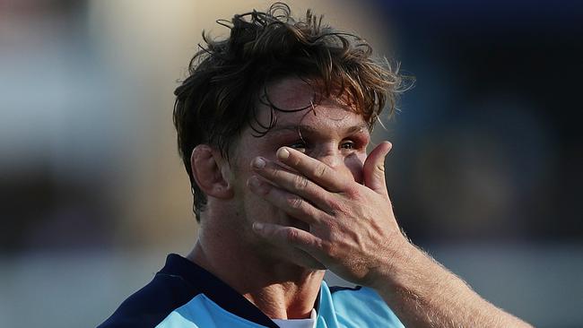 CANBERRA, AUSTRALIA - MARCH 15: Michael Hooper of the Waratahs looks on after defeat in the round seven Super Rugby match between the Brumbies and the Waratahs at GIO Stadium on March 15, 2020 in Canberra, Australia. (Photo by Mark Metcalfe/Getty Images)