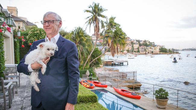 31/03/16 Bruce McWilliam pictured at his home in Point Piper, Sydney. He is upset at the Baird government's forced council amalgamation plans. He fears Point Piper's Pic Renee Nowytarger / The Australian.