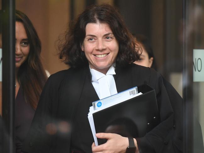 Sarah Hanson YoungÃâ¢s Barrister, Sue Chrysanthou leaves the Supreme Court in Sydney, Monday, November 25, 2019. David Leyonhjelm is being sued over comments he made about Greens Senator Sarah Hanson-Young. (AAP Image/Peter Rae) NO ARCHIVING