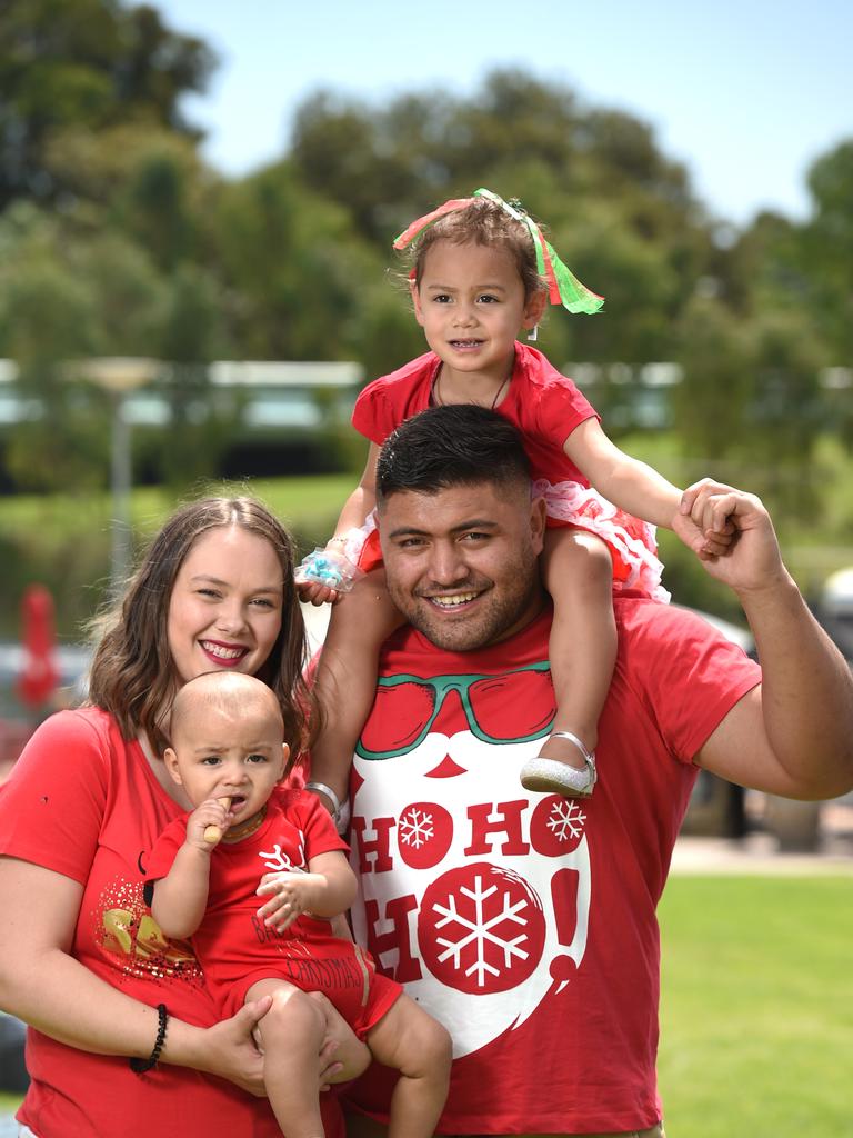 Kaylee and David Alo-Emile with children Emile and Paige. Photo - Naomi Jellicoe