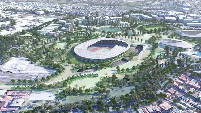 Aerial images of the Victoria Park stadium that could have been used as the centrepiece of the Brisbane Games. Picture: ARCHIPELAGO