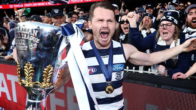 MELBOURNE . 24/09/2022. AFL Grand Final.  Geelong Cats vs Sydney Swans at the MCG.    Patrick Dangerfield of the Cats    . Picture by Michael Klein