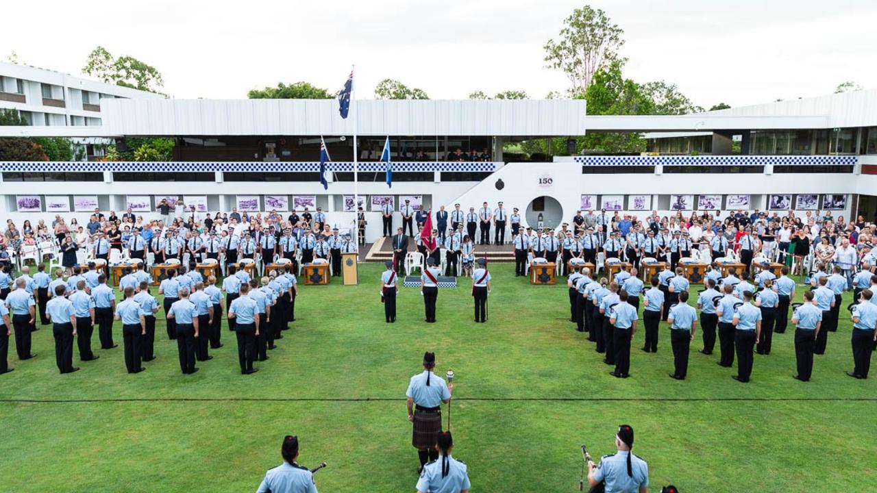 The police graduation ceremony in Oxley on Thursday.