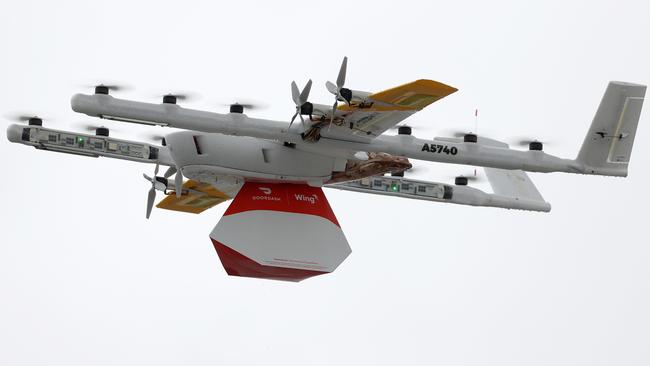 WingÃs drone delivery operation at Grand Plaza Shopping Centre, Browns Plains. Picture: Liam Kidston