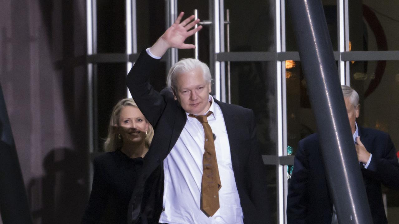 Mr Assange was emotional as he stepped onto Aussie soil. Picture: NewsWire / Martin Ollman