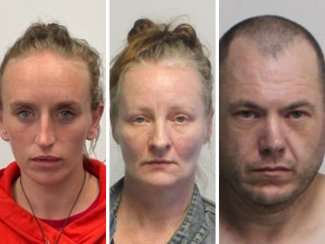 Simone Trench, Leanne Pearce and Simon Ballantine are wanted by police.