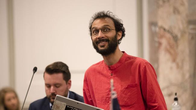 Cr Jonathan Sri (The Gabba, Green) seen at a Brisbane City Council meeting. (News Corp/Attila Csaszar)