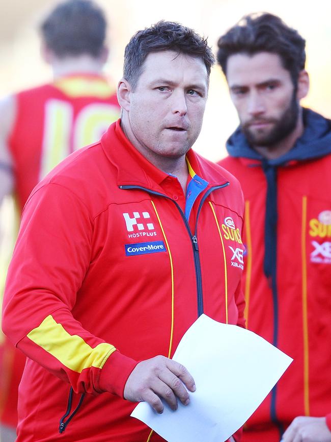 Suns head coach Stuart Dew and the Gold Coast are on the lookout for new talent. Picture: Michael Dodge/Getty Images