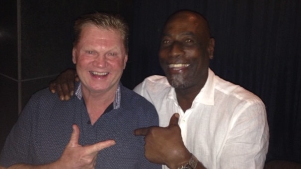 Paul “Fatty” Vautin with cricket legend Viv Richards.