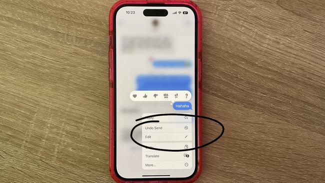 If you make a typo you can simply press and hold the message bubble and ‘Edit’ or ‘Unsend’ your message. Picture: Elly Awesome