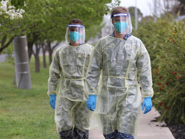 ADF personnel have been involved in doorknocking and contact tracing. Picture: Peter Ristevski