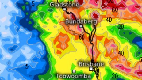 Heavy rain is forecast for South East Queensland over coming days. Picture: meteologix