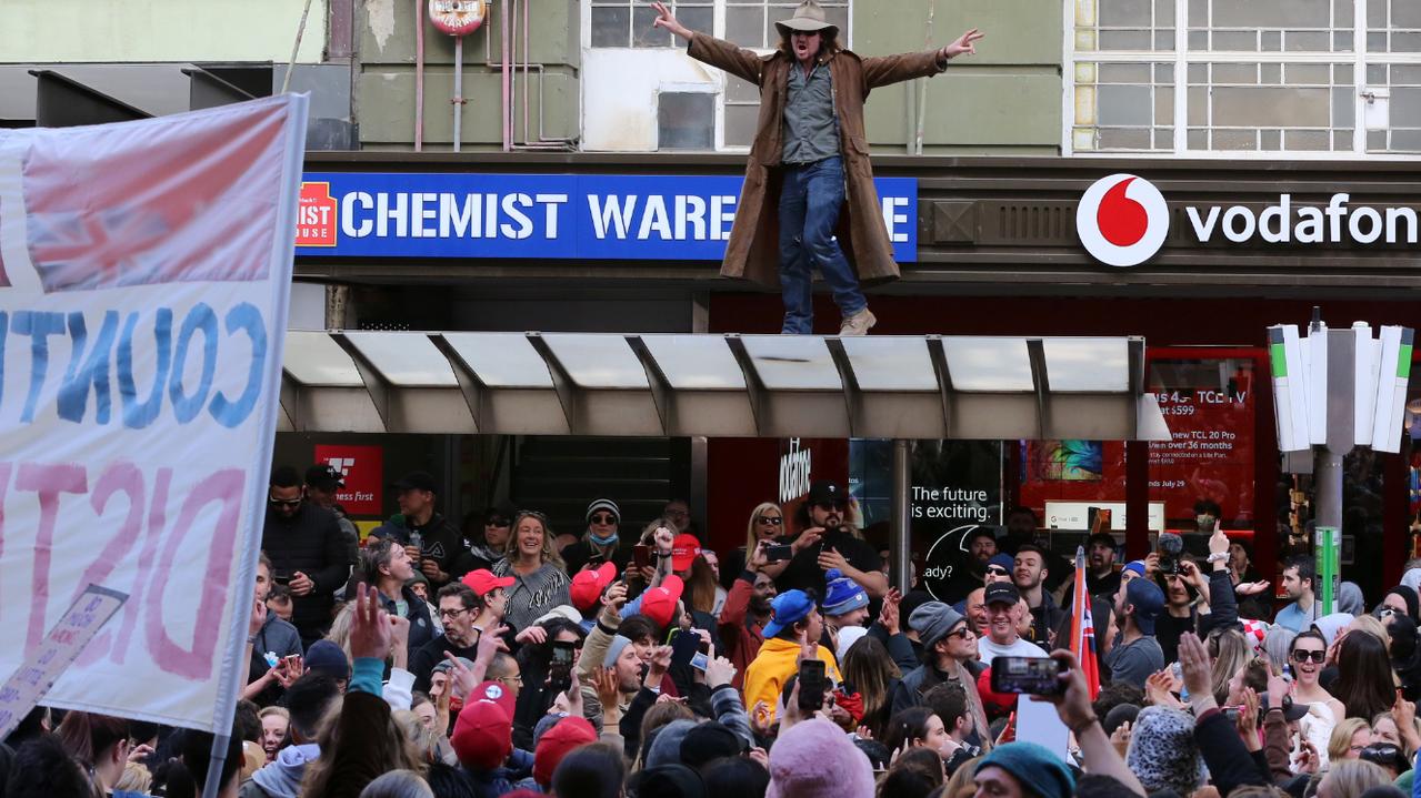 Gympie’s rally was part of a nationwide protest against lockdown measures in capital cities including Melbourne.