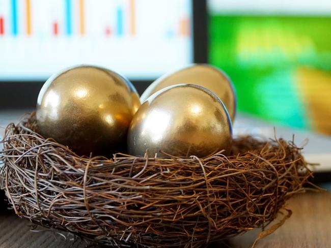 Golden Eggs. Making Money and Successful Investment. Generic superannuation nest eggs