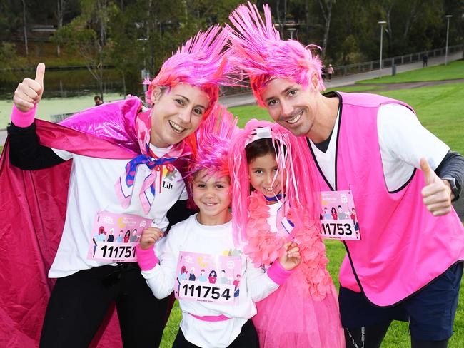 2022 Mothers Day Classic at Elder Park, Adelaide Sarah, Ollie, Izzy, and Simon Harfield Picture: Michael Marschall