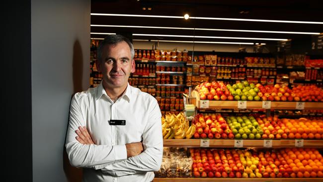 New Woolworths Supermarkets CEO Brad Banducci at Woolworths in Bella Vista Sydney, after the supermarket announced a 1 Billion dollar loss. Pic Brett Costello