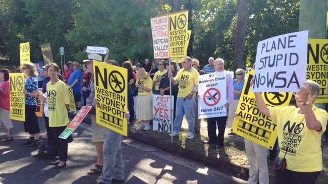 Members of RAWSA Residents Against Western Sydney Airport at a recent rally. Picture: Supplied