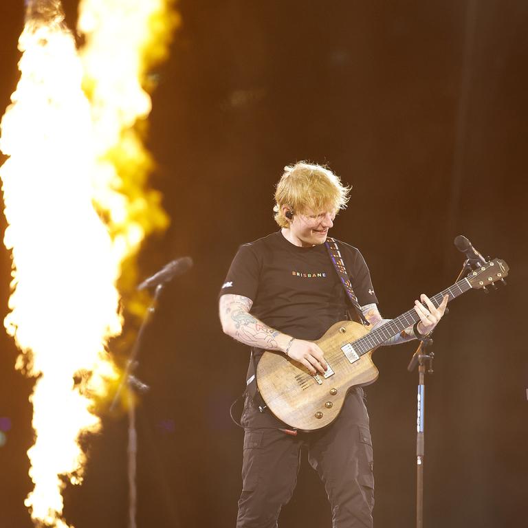 Global superstar Ed Sheeran playing at Suncorp Stadium in February last year. Picture: Josh Woning