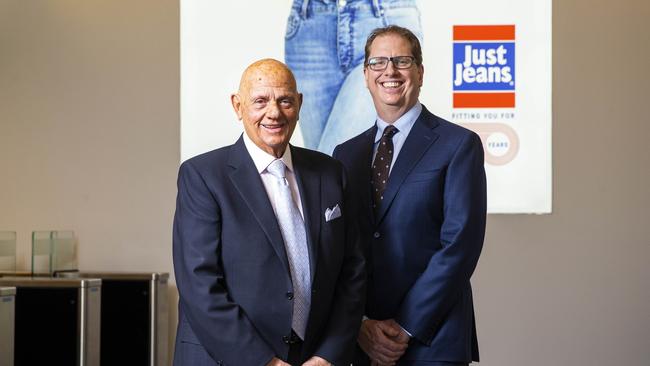 Premier Investments chairman Solomon Lew with CEO Richard Murray have revealed profit gains for its retail division. Picture: Aaron Francis