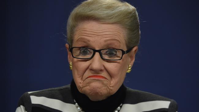 Copping a grilling on social media: Speaker Bronwyn Bishop over her use of taxpayer money on helicopters. Picture: AAP Image/Mick Tsikas