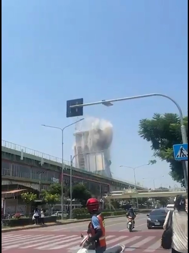 Buildings were damaged, and residents fled into the streets in panic, particularly in Thailand where workers were killed when a building under construction collapsed. Picture: X