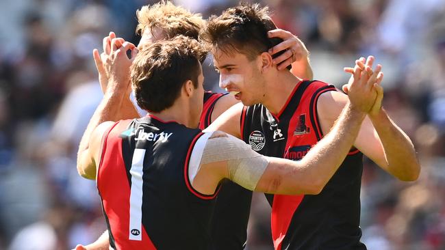 Debutant Nic Martin was a rare bright spot on an otherwise difficult day for Essendon. Picture: Getty Images