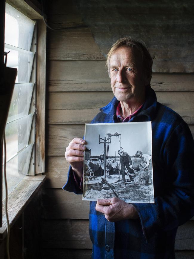 Greg was on the front page of <i>The Weekly Times</i> when he was a boy, photographed by his uncle. Greg is still shearing sheep all these years on. Picture: Zoe Phillips