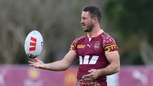 Ben Hunt says Latrell Mitchell’s inclusion in the NSW squad for game 2 hasn’t rattled the Maroons. Picture: Adam Head