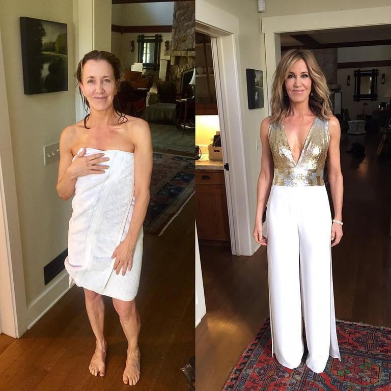 Felicity Huffman ... "How's this for a before and after?? #GoldenGlobes, here we come!" Picture: Instagram