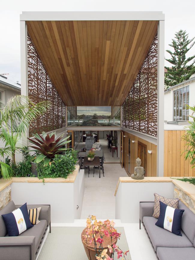 The open-plan Balinese luxury resort-inspired house.