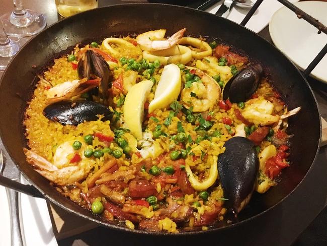 Seafood paella at Mediterranean Cafe Ristorante