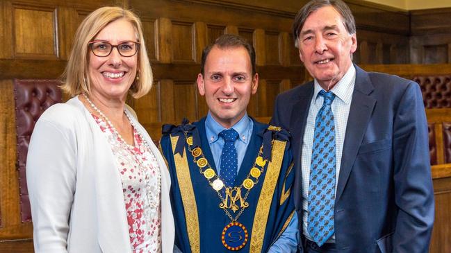 Stonnington Mayor Steve Stefanopoulos (centre) with chief executive Jacqui Weatherill and deputy mayor John Chandler. Picture: Supplied.