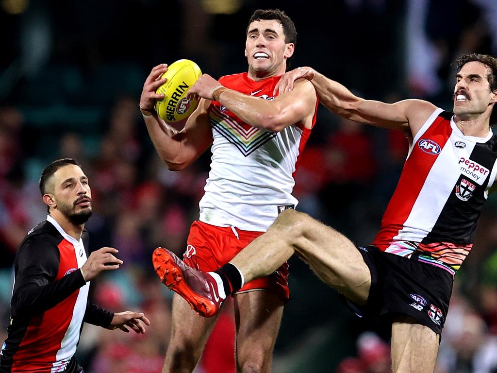 Tom McCartin and brother Paddy are leading the Swans defence. Picture: Brendon Thorne/AFL Photos/via Getty Images