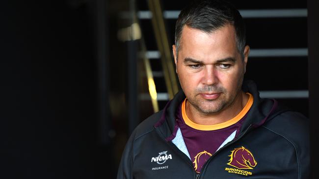 The Broncos coach is very close to the man he brought with him from Souths. Image: AAP Image/Darren England