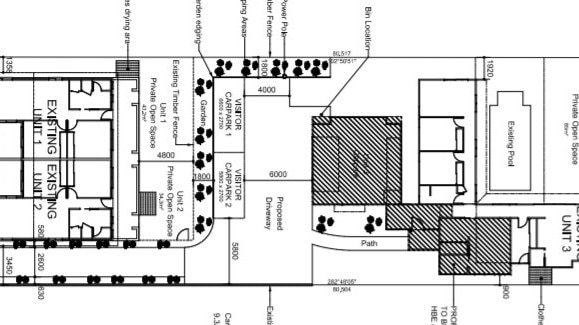 Plans for the site detail the dual-occupancy units will get a fresh look with the rear beachfront unit undergoing some major changes including a new deck.