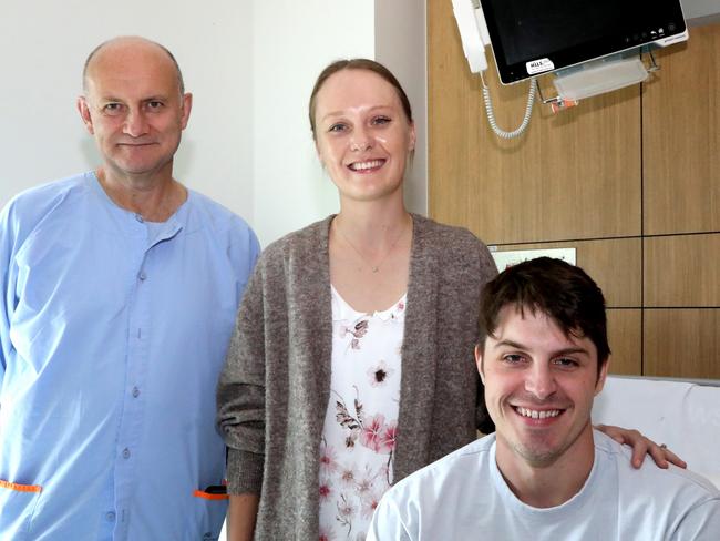 Bernie and Dale Brockmann with neurosurgeon Dr Mark Dexter (left).