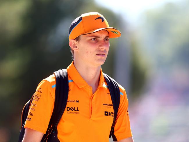 IMOLA, ITALY - MAY 18: Oscar Piastri of Australia and McLaren walks in the Paddock prior to final practice ahead of the F1 Grand Prix of Emilia-Romagna at Autodromo Enzo e Dino Ferrari Circuit on May 18, 2024 in Imola, Italy. (Photo by Lars Baron/Getty Images)